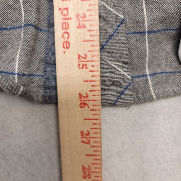 HLYW Windowpane Casual Flannel Button Up Shirt Mens Size Medium M Gray - Picture 7 of 10